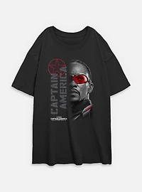 Captain America: Brave New World Red Lens Flare Garment Dye Womens Oversized T-Shirt