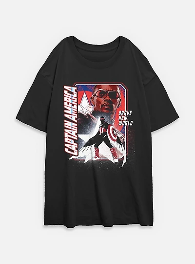 Captain America: Brave New World Shield Falcon Womens Oversized T-Shirt
