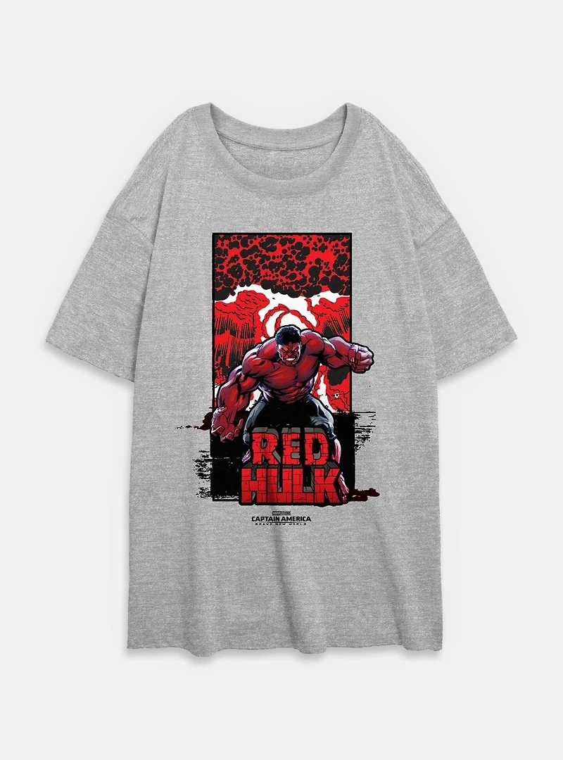 Captain America: Brave New World Red Hulk Bomb Womens Oversized T-Shirt