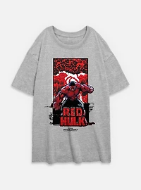 Captain America: Brave New World Red Hulk Bomb Womens Oversized T-Shirt