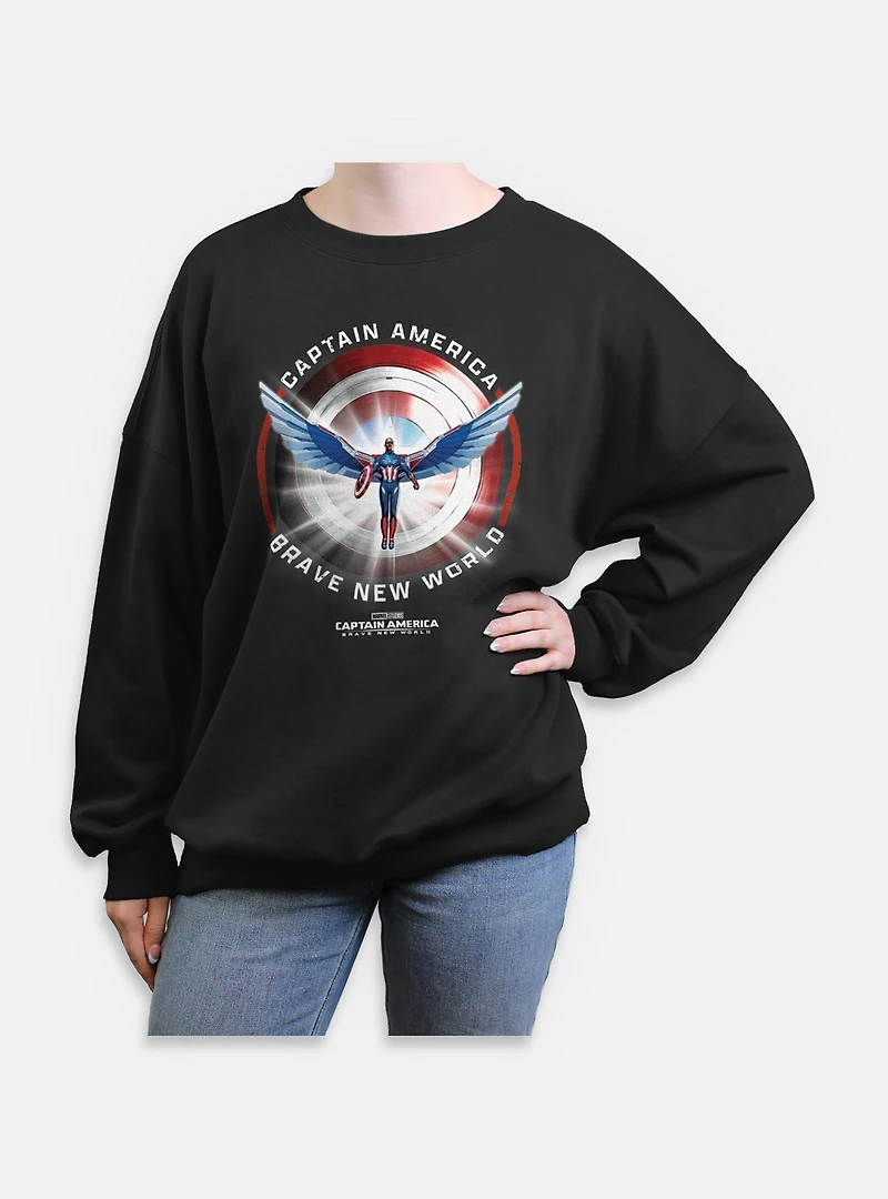 Captain America: Brave New World America Shield Womens Oversized Sweatshirt
