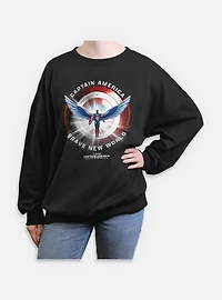 Captain America: Brave New World America Shield Womens Oversized Sweatshirt