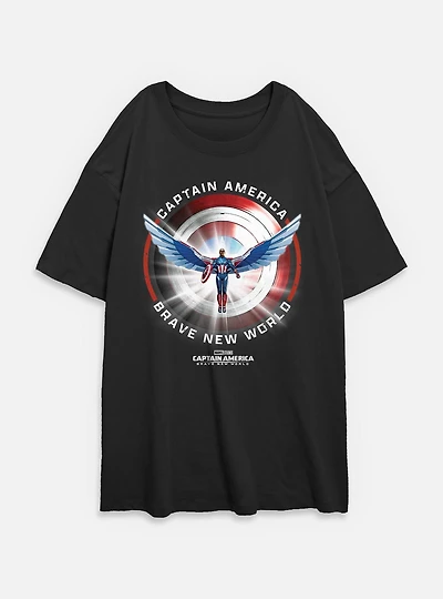 Captain America: Brave New World America Shield Womens Oversized T-Shirt