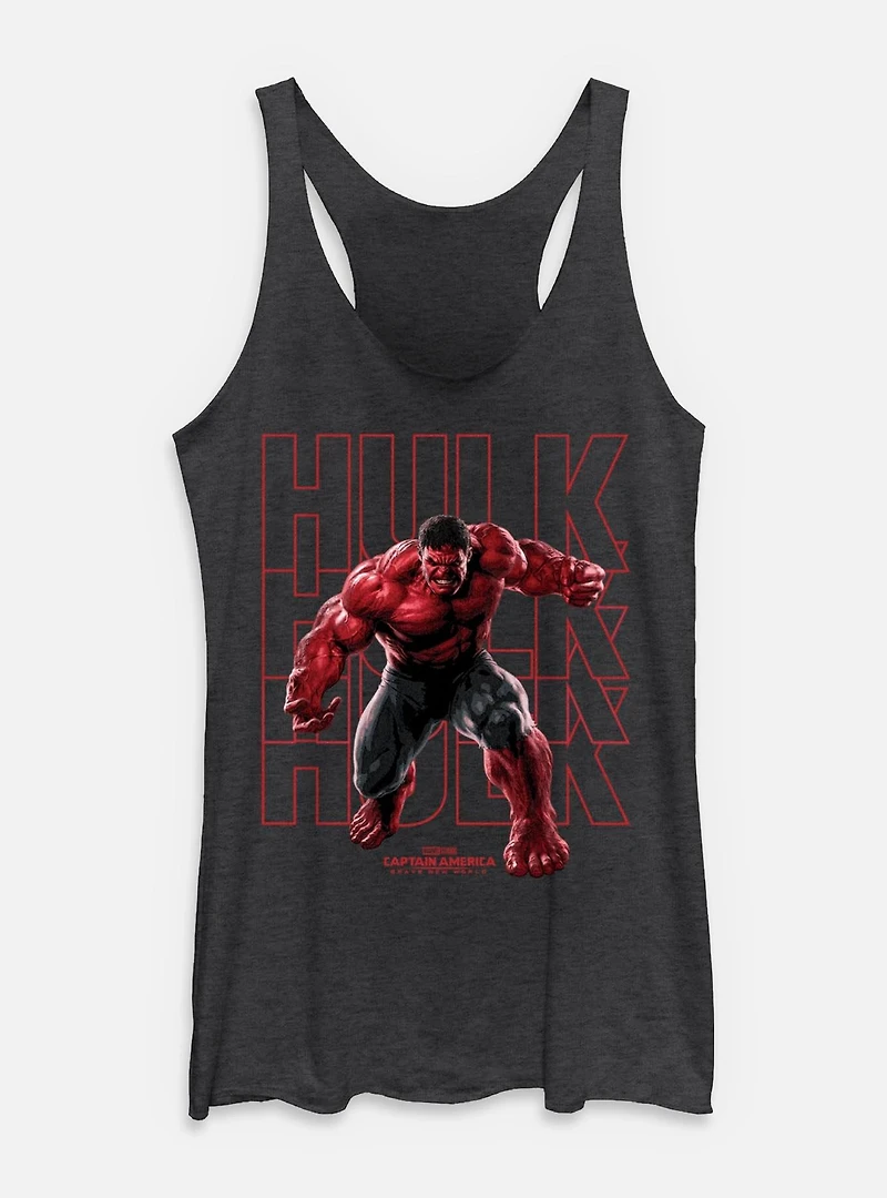 Captain America: Brave New World Red Hulk Text Stack Womens Tank Top
