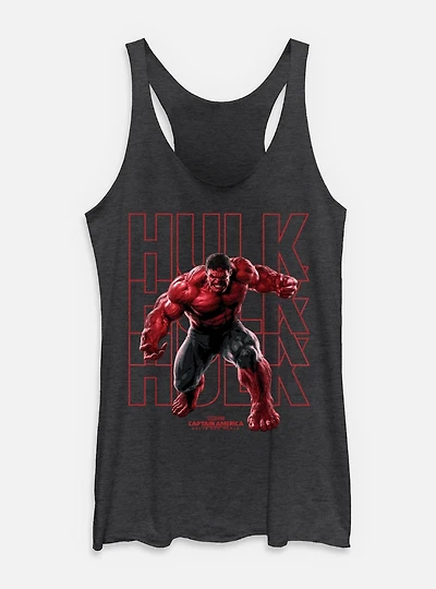 Captain America: Brave New World Red Hulk Text Stack Womens Tank Top