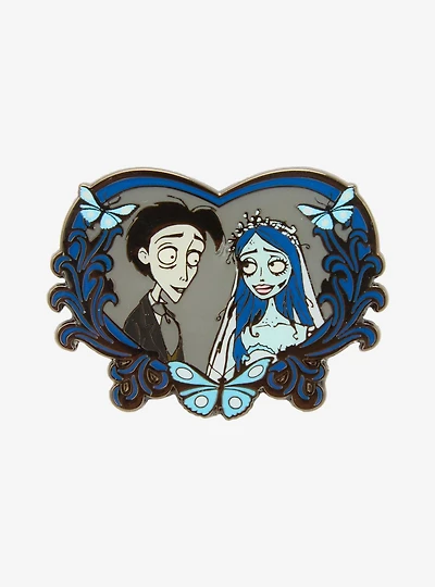 Loungefly Corpse Bride Victor & Emily Heart Enamel Pin - BoxLunch Exclusive