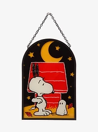 Peanuts Snoopy Halloween Doghouse Stained Glass Wall Art — BoxLunch Exclusive