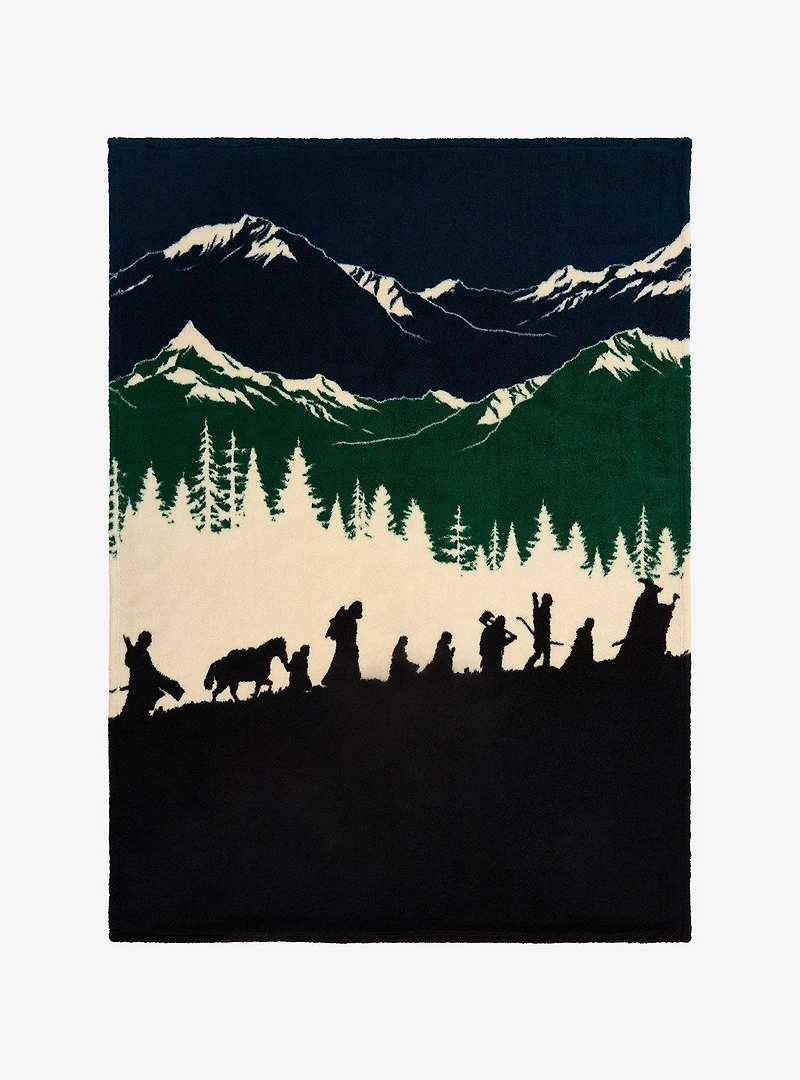 The Lord of The Rings Fellowship Mountain Silhouette Sherpa Throw - BoxLunch Exclusive