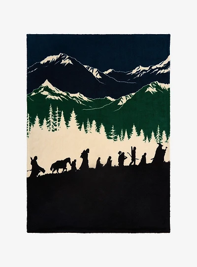 The Lord of The Rings Fellowship Mountain Silhouette Sherpa Throw - BoxLunch Exclusive
