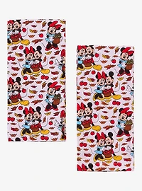 Disney Mickey & Minnie Autumn Leaves Allover Print Kitchen Towel Set