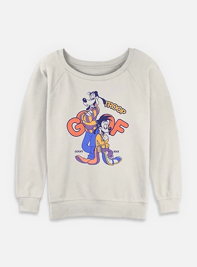 Disney Goofy Goof Troop Duo Womens Slouchy Sweatshirt