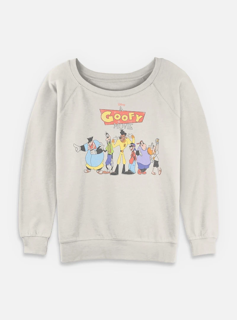 Disney Goofy Group Squad Womens Slouchy Sweatshirt