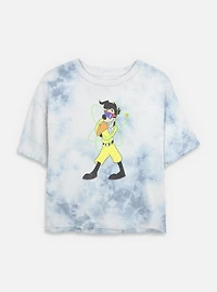 Disney Goofy Powerline Style Tie Dye Crop Womens T-Shirt