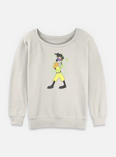 Disney Goofy Powerline Style Womens Slouchy Sweatshirt