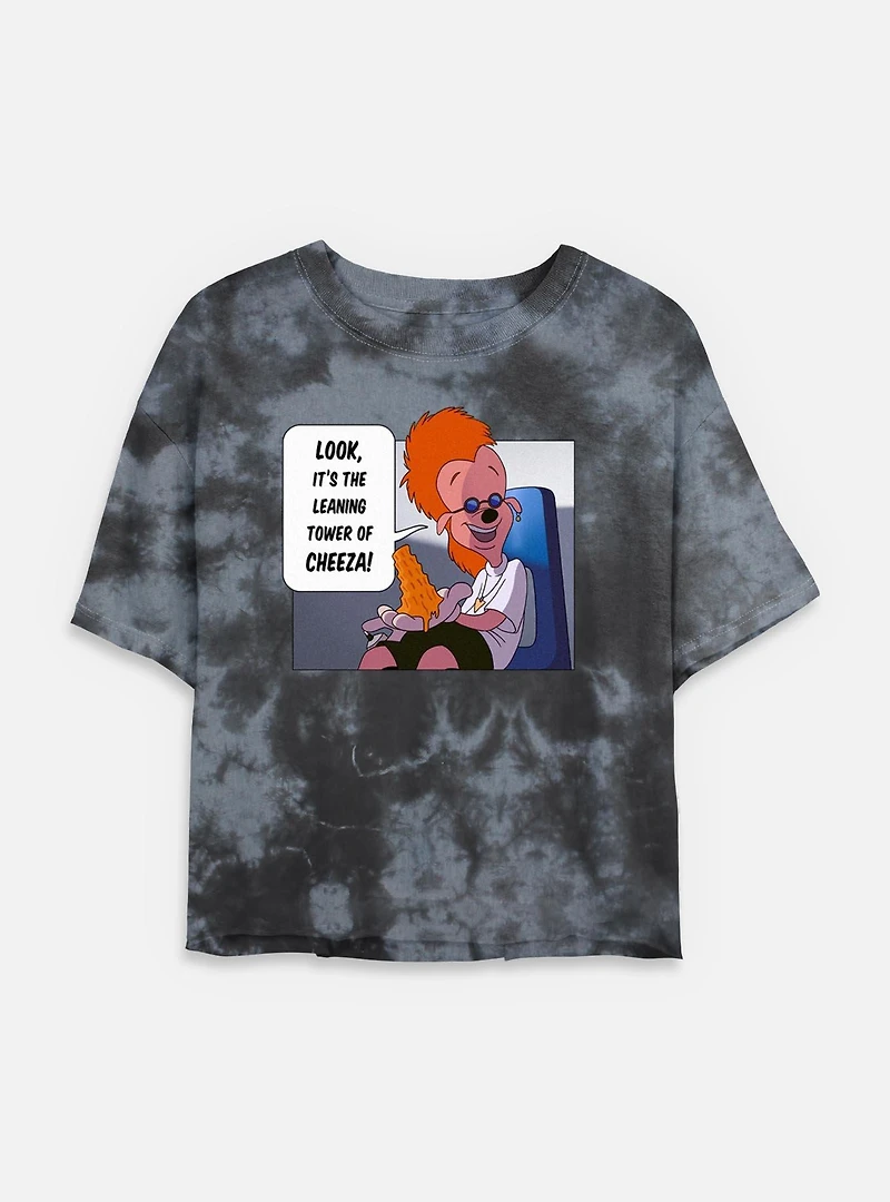 Disney Goofy Tower Of Cheeza Tie Dye Crop Womens T-Shirt