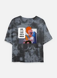 Disney Goofy Tower Of Cheeza Tie Dye Crop Womens T-Shirt
