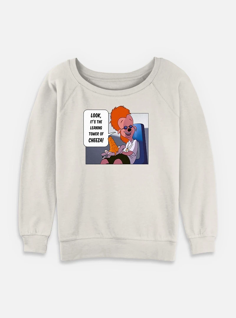 Disney Goofy Tower Of Cheeza Womens Slouchy Sweatshirt