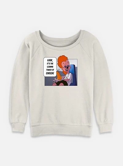 Disney Goofy Tower Of Cheeza Womens Slouchy Sweatshirt