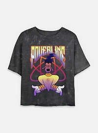 Disney Goofy Powerline Jam Mineral Wash Womens Crop T-Shirt