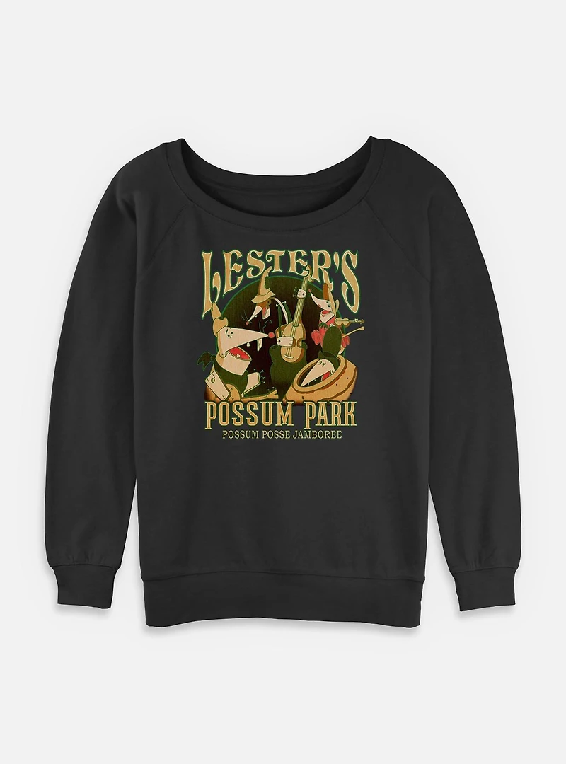 Disney Goofy Lesters Possum Park Womens Slouchy Sweatshirt