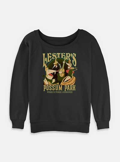Disney Goofy Lesters Possum Park Womens Slouchy Sweatshirt