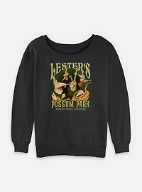 Disney Goofy Lesters Possum Park Womens Slouchy Sweatshirt