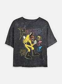 Disney Goofy Powerline Tour Mineral Wash Womens Crop T-Shirt