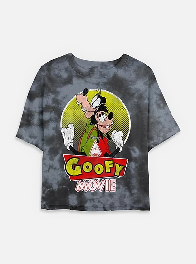 Disney Goofy And Son Tie Dye Crop Womens T-Shirt