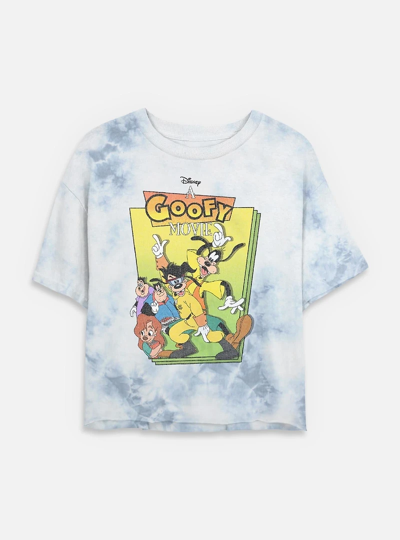 Disney Goofy Cover Tie Dye Crop Womens T-Shirt