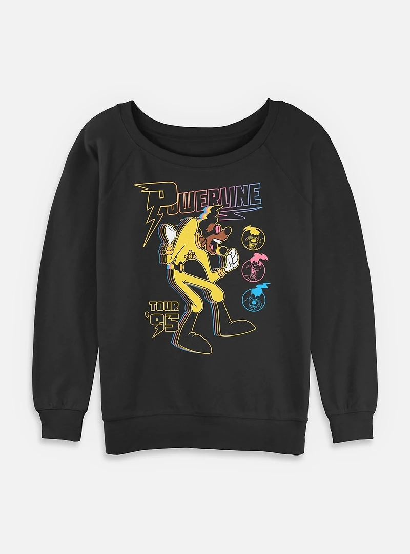 Disney Goofy Powerline Tour Womens Slouchy Sweatshirt
