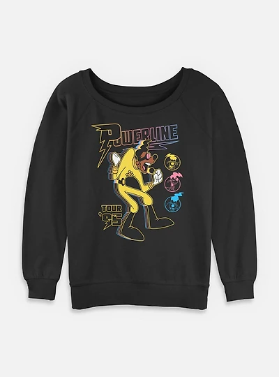 Disney Goofy Powerline Tour Womens Slouchy Sweatshirt