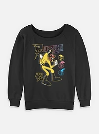 Disney Goofy Powerline Tour Womens Slouchy Sweatshirt