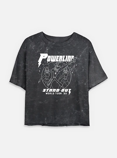 Disney Goofy World Tour Powerline Mineral Wash Womens Crop T-Shirt