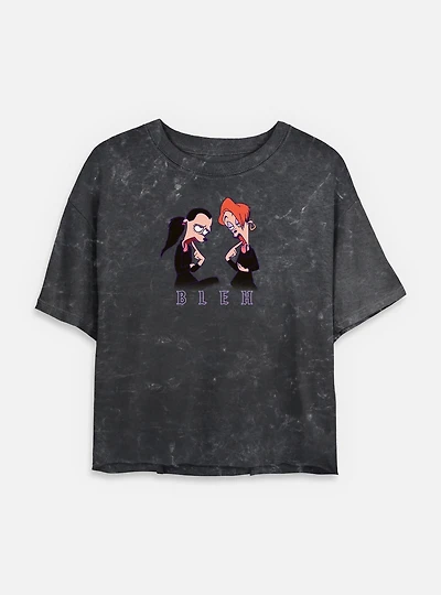Disney Goofy Bleh Mineral Wash Womens Crop T-Shirt