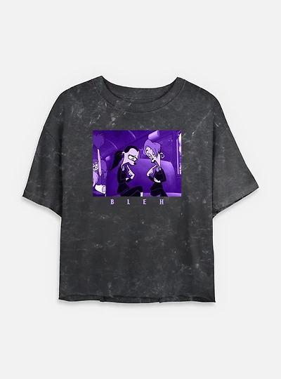 Disney Goofy Bleh Tonal Mineral Wash Womens Crop T-Shirt