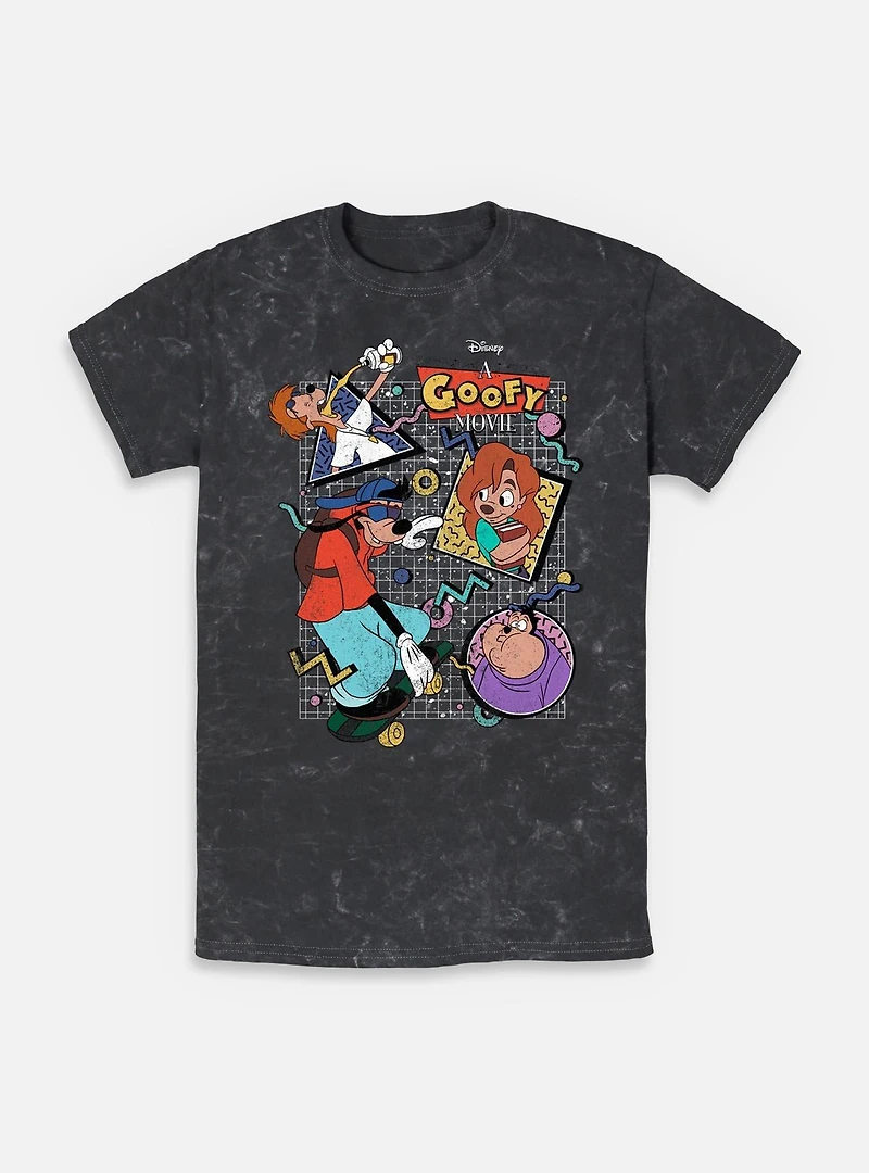 Disney Goofy 90s Goof Collage Mineral Wash T-Shirt
