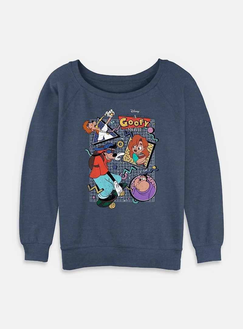 Disney Goofy 90s Goof Collage Womens Slouchy Sweatshirt