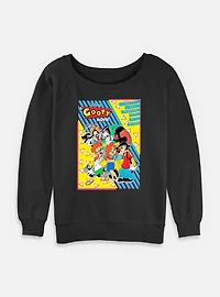 Disney Goofy Retro Group Poster Womens Slouchy Sweatshirt