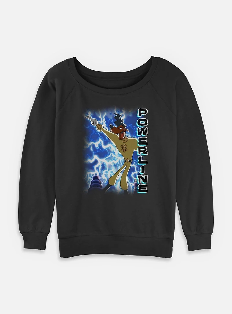 Disney Goofy This Is Power Womens Slouchy Sweatshirt