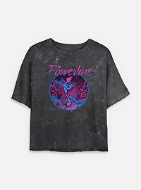 Disney Goofy Powerline Icon Mineral Wash Womens Crop T-Shirt