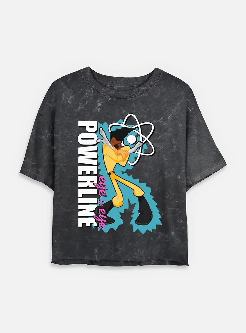 Disney Goofy Eye To Powerline Mineral Wash Womens Crop T-Shirt