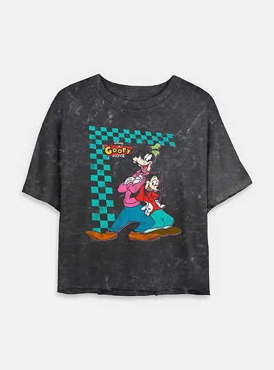 Disney Goofy And Max Stance Mineral Wash Womens Crop T-Shirt