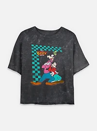 Disney Goofy And Max Stance Mineral Wash Womens Crop T-Shirt