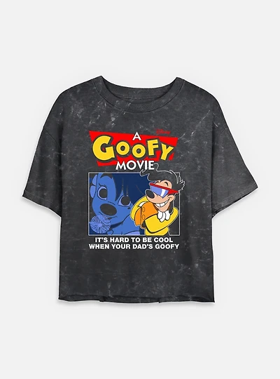 Disney Goofy Goof Ball Mineral Wash Womens Crop T-Shirt