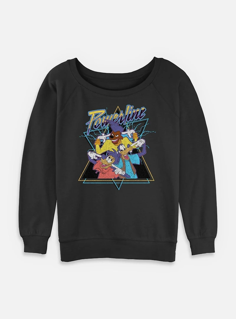 Disney Goofy Powerline Goof GroupWomens Slouchy Sweatshirt
