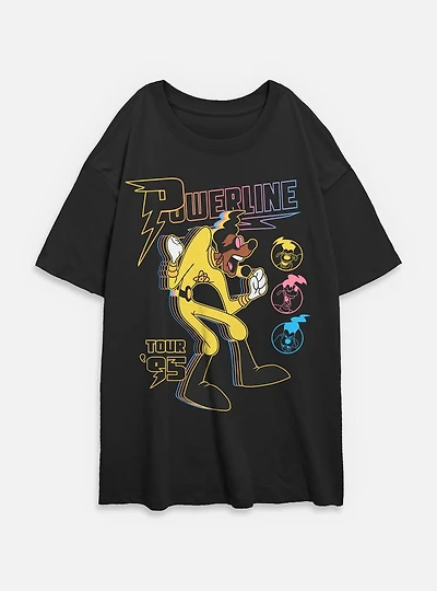 Disney Goofy Powerline Tour Womens Oversized T-Shirt