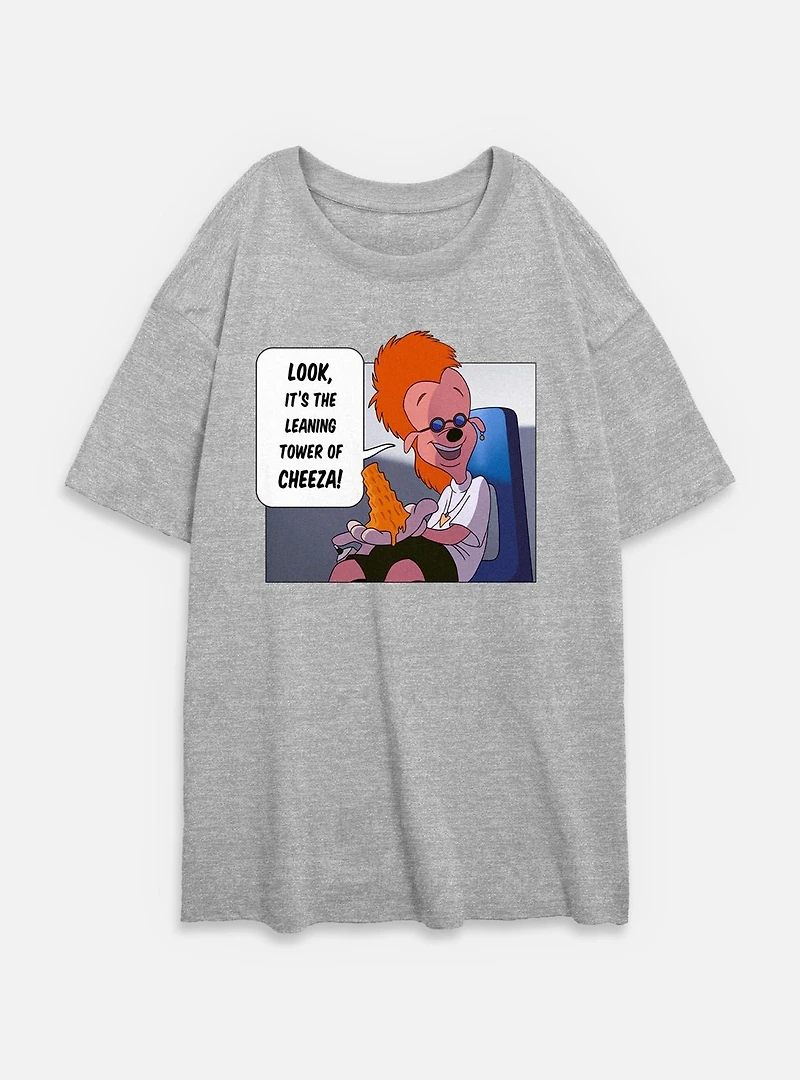 Disney Goofy Tower Of Cheeza Womens Oversized T-Shirt