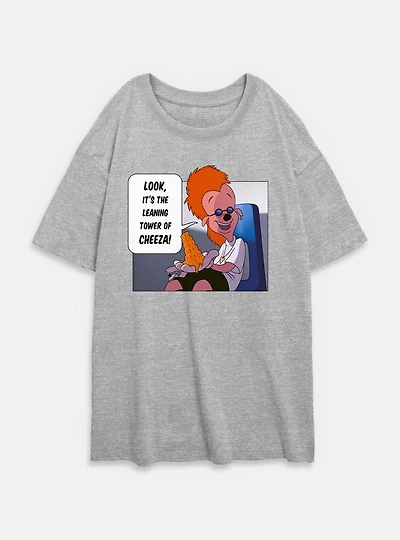 Disney Goofy Tower Of Cheeza Womens Oversized T-Shirt