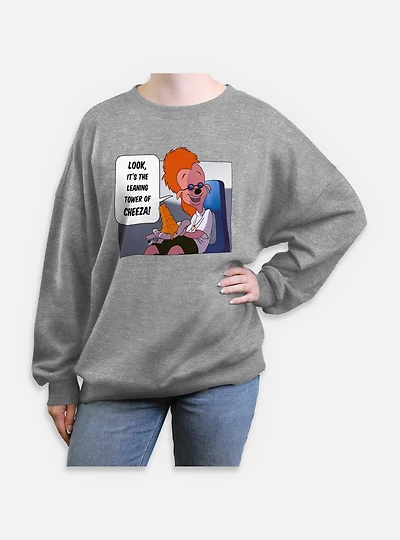Disney Goofy Tower Of Cheeza Womens Oversized Sweatshirt