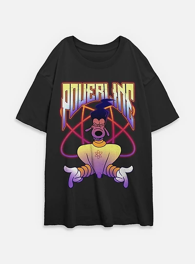 Disney Goofy Powerline Jam Womens Oversized T-Shirt